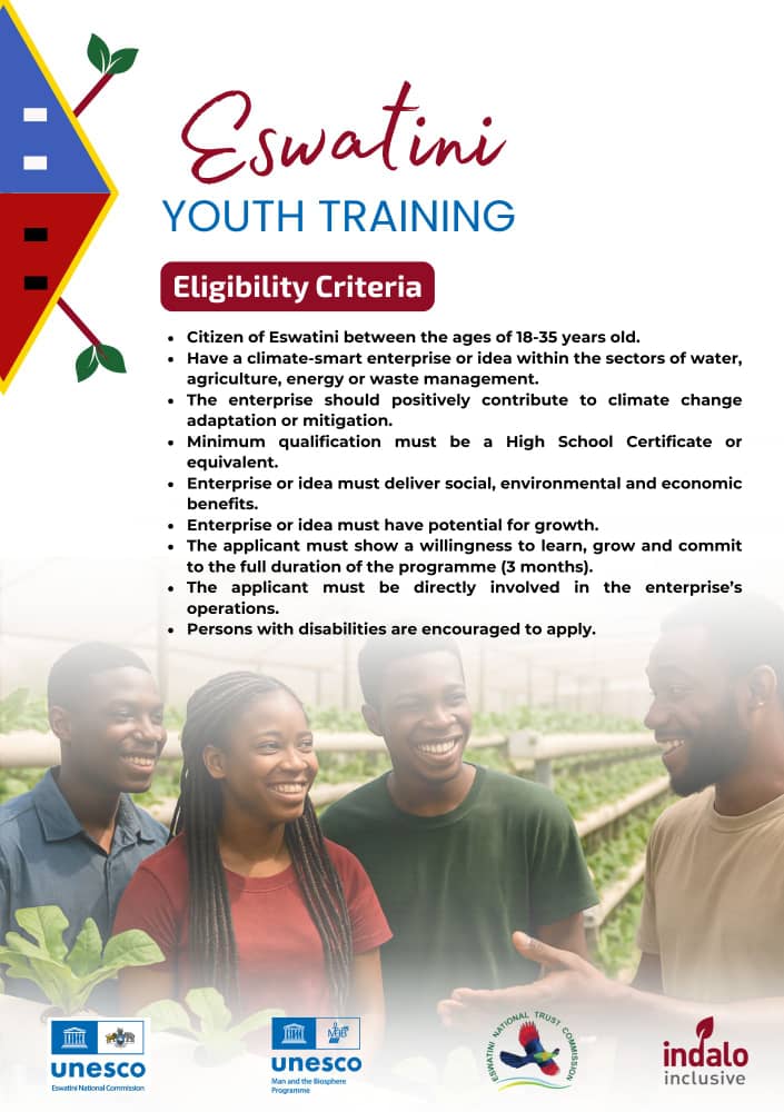 🌍 Calling All Youth in Eswatini!

Are you passionate about climate action and sustainable development?
Here’s your chance to make a real difference.