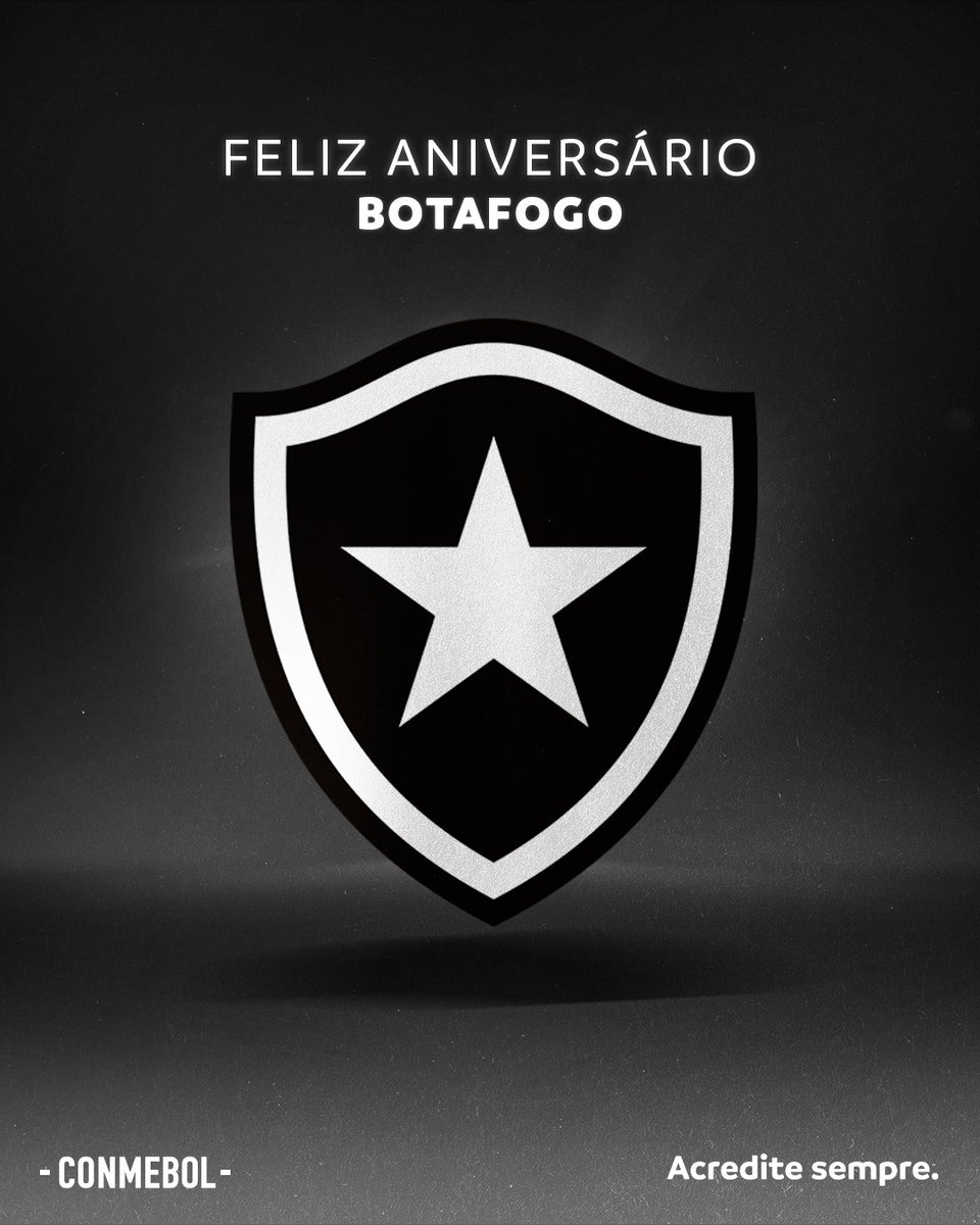 CONMEBOL's tweet image. Feliz aniversário, @Botafogo! 🇧🇷🥳

#AcrediteSempre