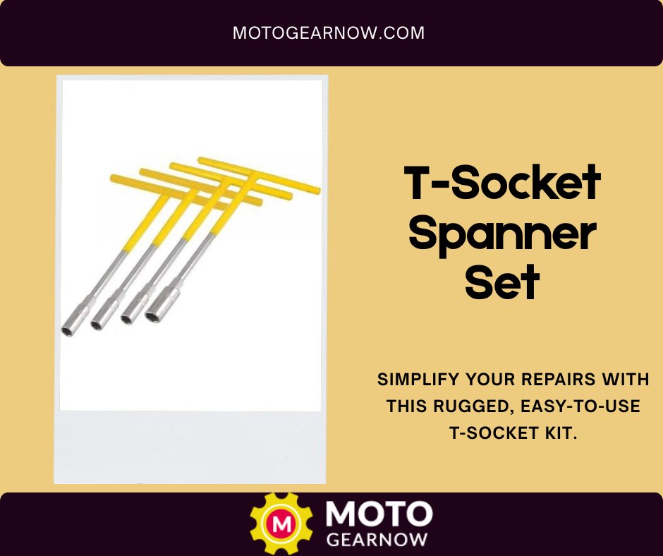 motogearnow's tweet image. T-Socket Spanner Set
Get maximum grip and control with our T-Socket Spanner Set. Durable, rust-resistant, and built for torque! A must-have toolkit for mechanics, bikers, and DIY enthusiasts.🔧🧰 Order now and level up your toolbox 🪛🛠
#motogearnow #spannerset #RepairToolKit