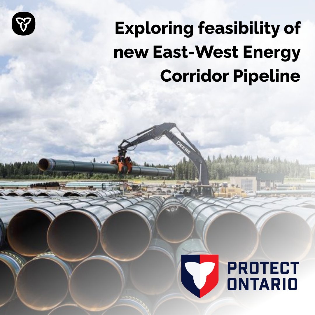 We’re working to bring Western Canadian oil &amp; gas to Ontario and to new markets overseas with a new East-West pipeline. This pipeline would protect Canada's energy security and create thousands of new jobs across the country.@Fordnation, @SFlecce, <a href="/GeorgePirieMPP/">George Pirie</a>,<a href="/KingaSurmaMPP/">Kinga Surma</a>