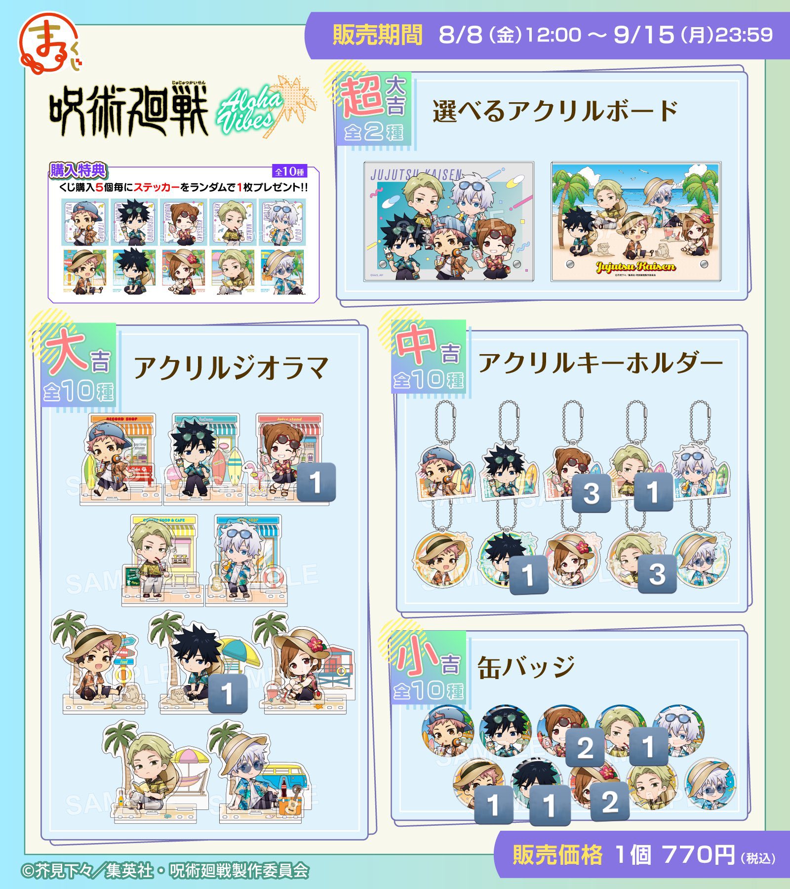 まるくじ 呪術廻戦　まとめ売り　大吉　中吉　小吉 まるくじ - 『呪術廻戦』【Aloha vibes】