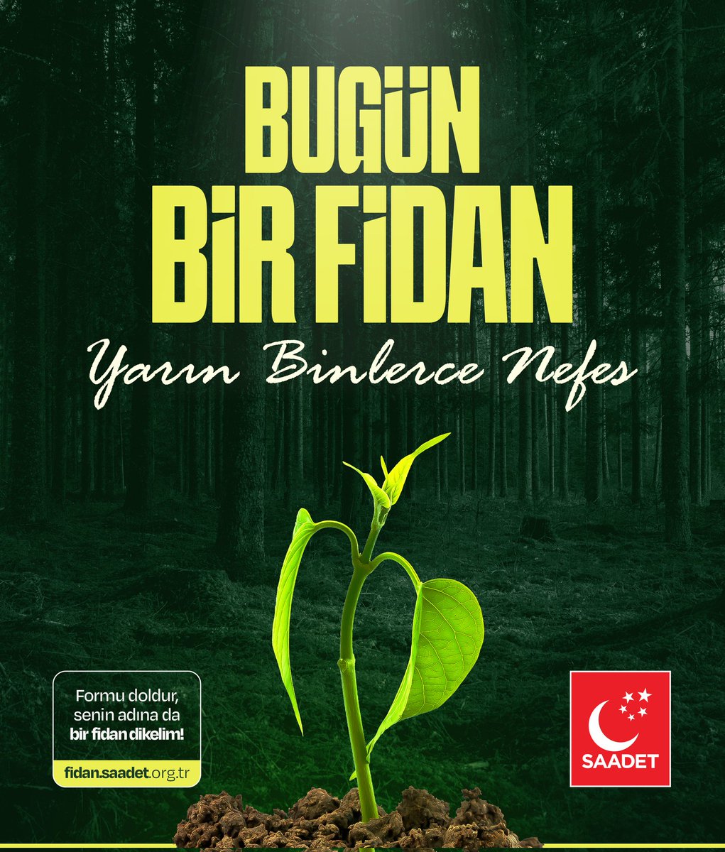 Bugün bir fidan, yarın binlerce nefes!

Linke tıkla, iletişim bilgilerini doldur, senin adına bir fidanı toprakla buluşturalım! 

🔗 fidan.saadet.org.tr

#SeninFidanınHepimizinYarını 🌱