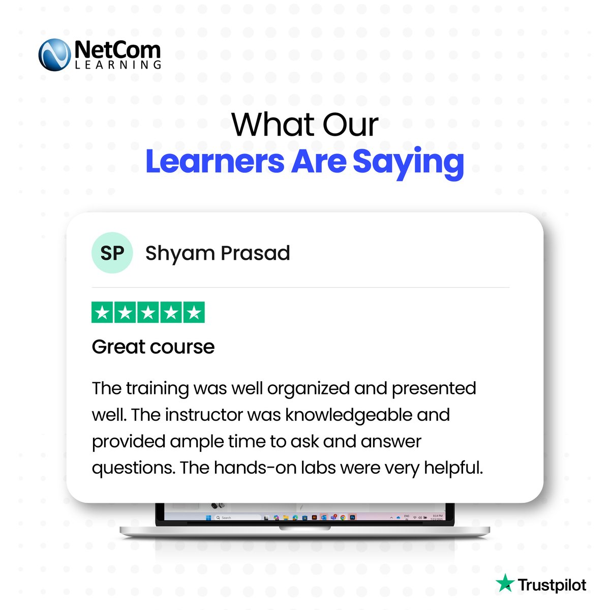 NetComLearning's tweet image. Learning happens best when training is well-structured and interactive.

Interested in joining such value-packed courses?

Explore our hands-on training programs and see the difference for yourself: shorturl.at/DwLy6

#TechTraining #LearnerSuccess #NetComLearning