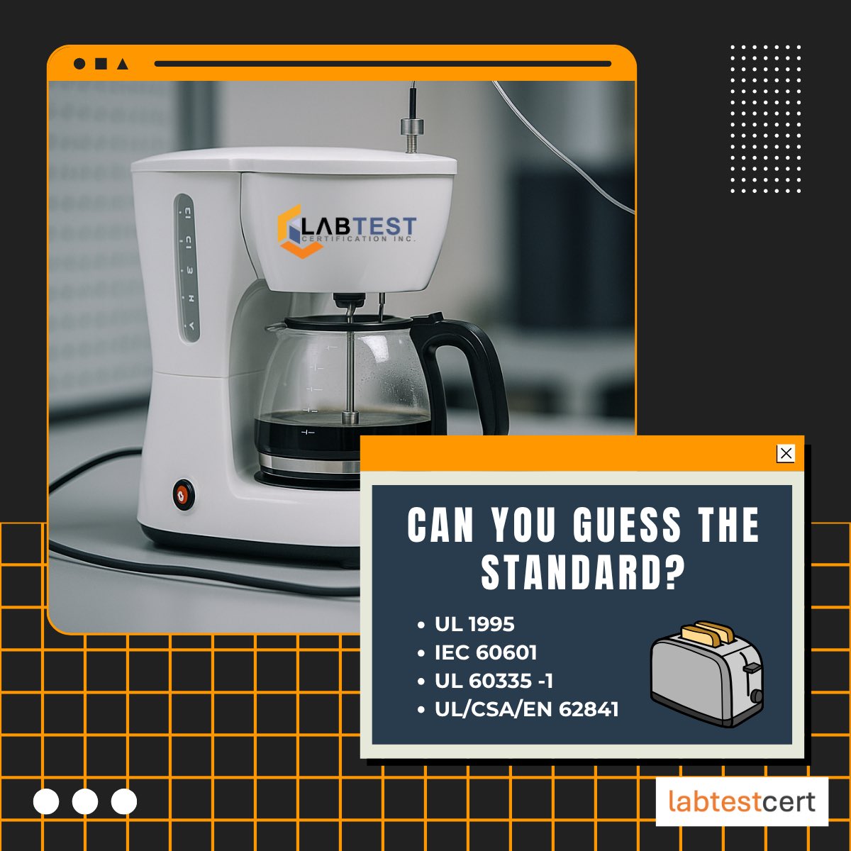 LabTestCert's tweet image. Your blender. Your vacuum. Even your kettle. ⚡
All must pass testing before they reach your countertop.
Can you guess the standard?
#UL60335 #ProductSafety #LabTestChallenge #ComplianceMadeSimple #TICindustry