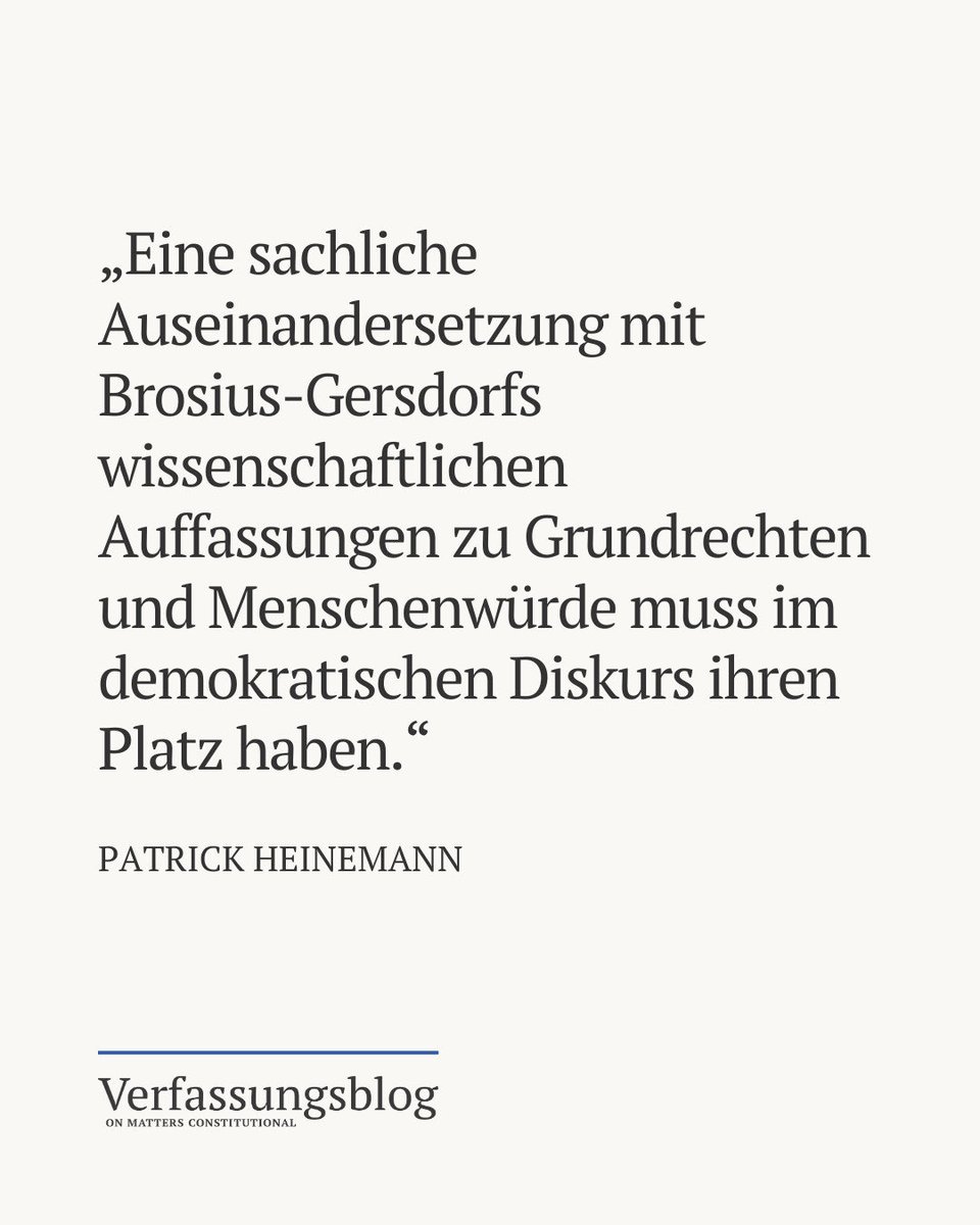 Was ich zur gestrigen Stellungnahme von Frauke Brosius-Gersdorf zu sagen habe:

verfassungsblog.de/schmutz-und-wu…