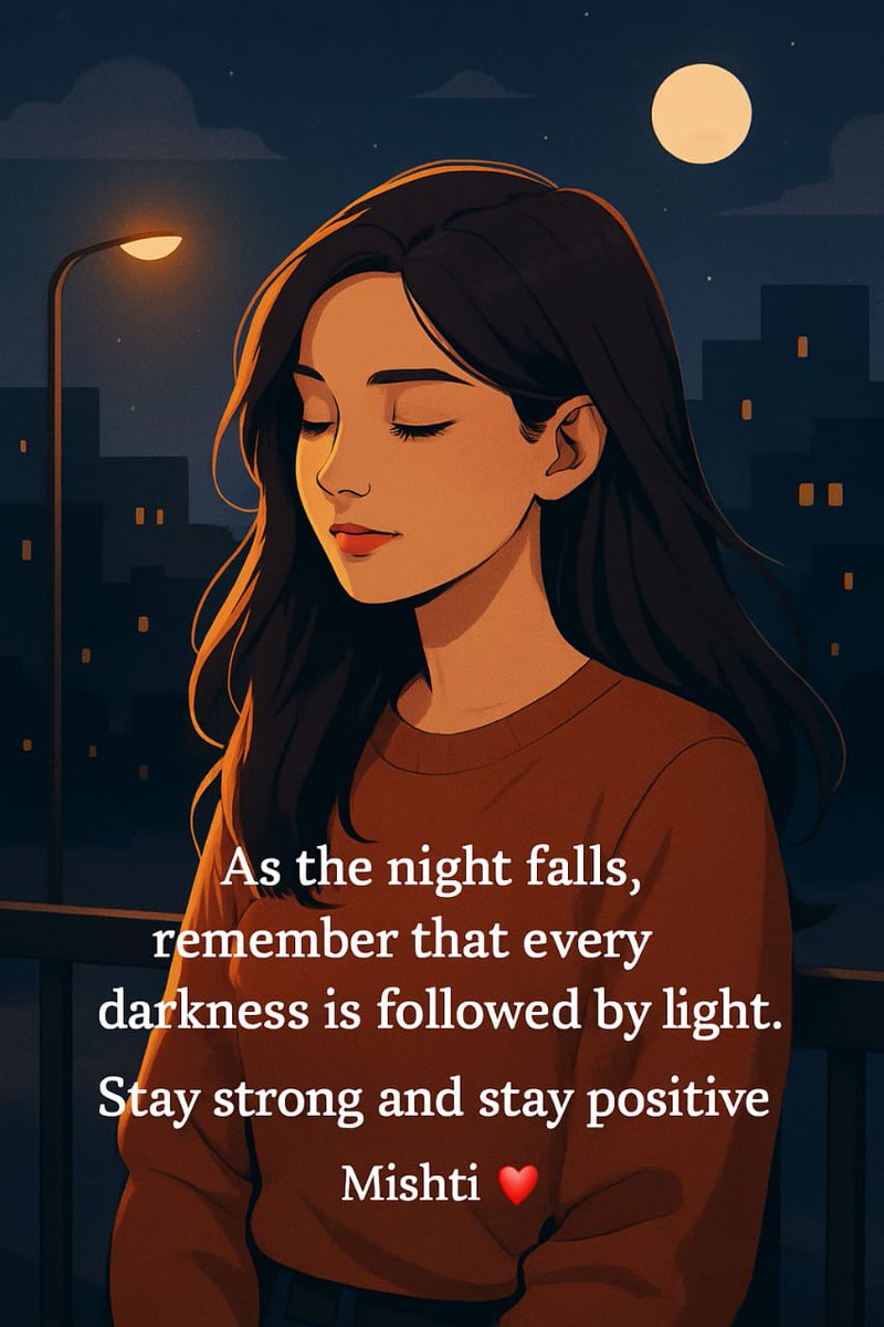 As the night falls, remember that every darkness is followed by light. 

Stay strong and stay positive.

Mishti ❤️