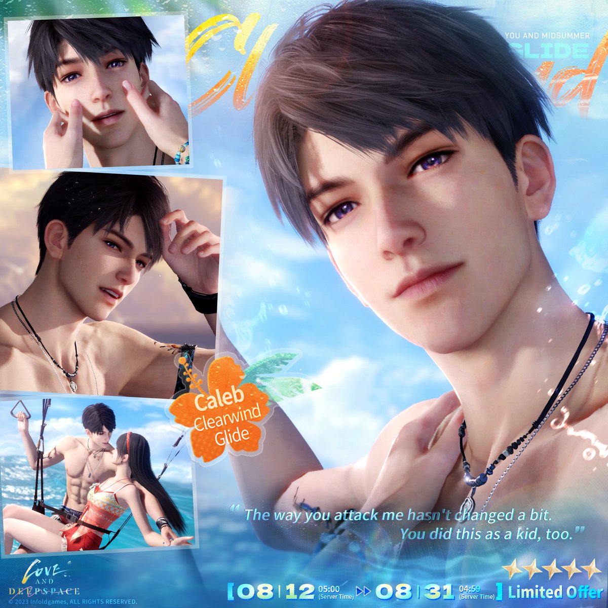 I knew that the wind glider was Caleb because of course it is he loves flying...I do love that they kept his necklace this time. 

#Caleb #LoveandDeepspace #CalebLoveandDeepspace