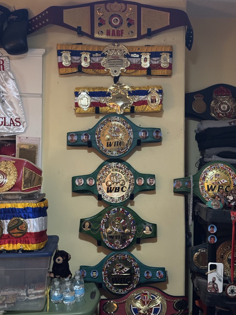 mike031279's tweet photo. My room, my belts 💜🥊 https://t.co/DPDqWQnpWY