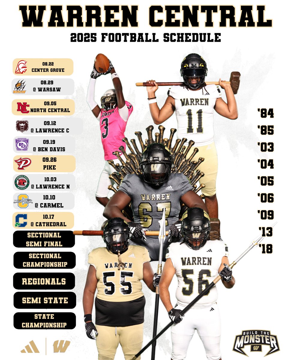 WARRENCENTRALFB's tweet photo. 2025 Regular Season Schedule🔒in https://t.co/on7bfklA2e