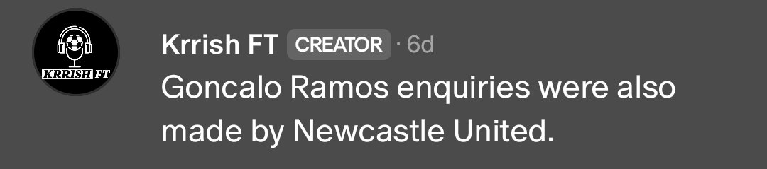 Ollie Watkins, Nicolas Jackson, Randal Kolo Muani and Goncalo Ramos. ⚫️⚪️#NUFC

All the names mentioned in our Patreon have now been confirmed by the mainstream media. ✅️💥

One to keep an eye on! 👀💣