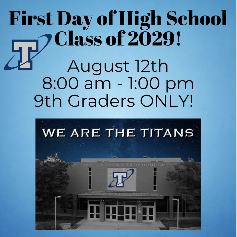 Welcome to the 2025-2026 school year!  Reminder school begins on August 12th at 8:00 am for 9th graders only. We are so excited to show the Class of 2029 what it means to be a TITAN!