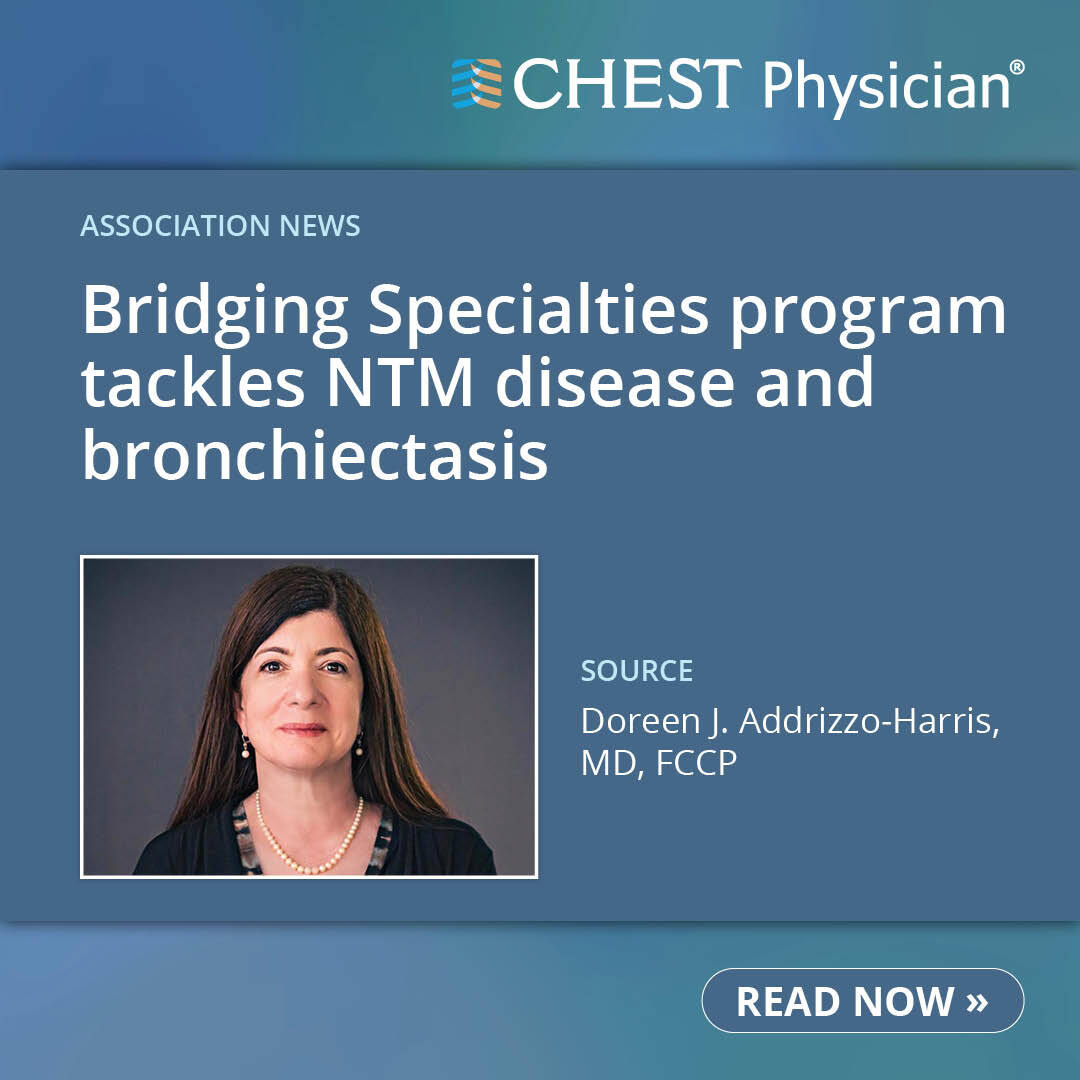 Discover how Bridging Specialties is tackling NTM disease and bronchiectasis.

🔗 Read the full article in CHEST Physician: hubs.la/Q03BGF600