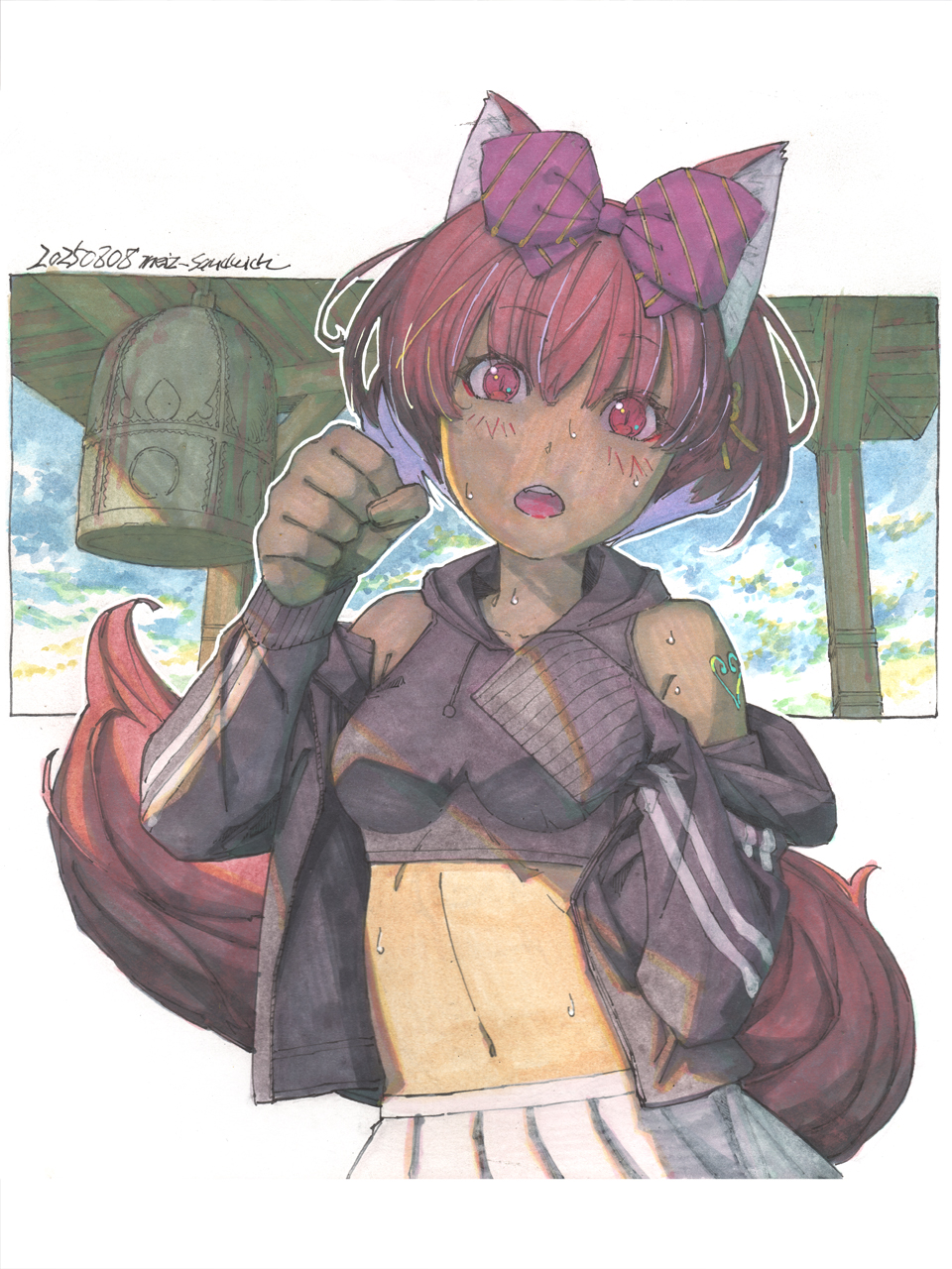 アナログ　原画イラスト 毎日一枚、アナログ原画制作チャレンジ中。✍🏻 #アナログ