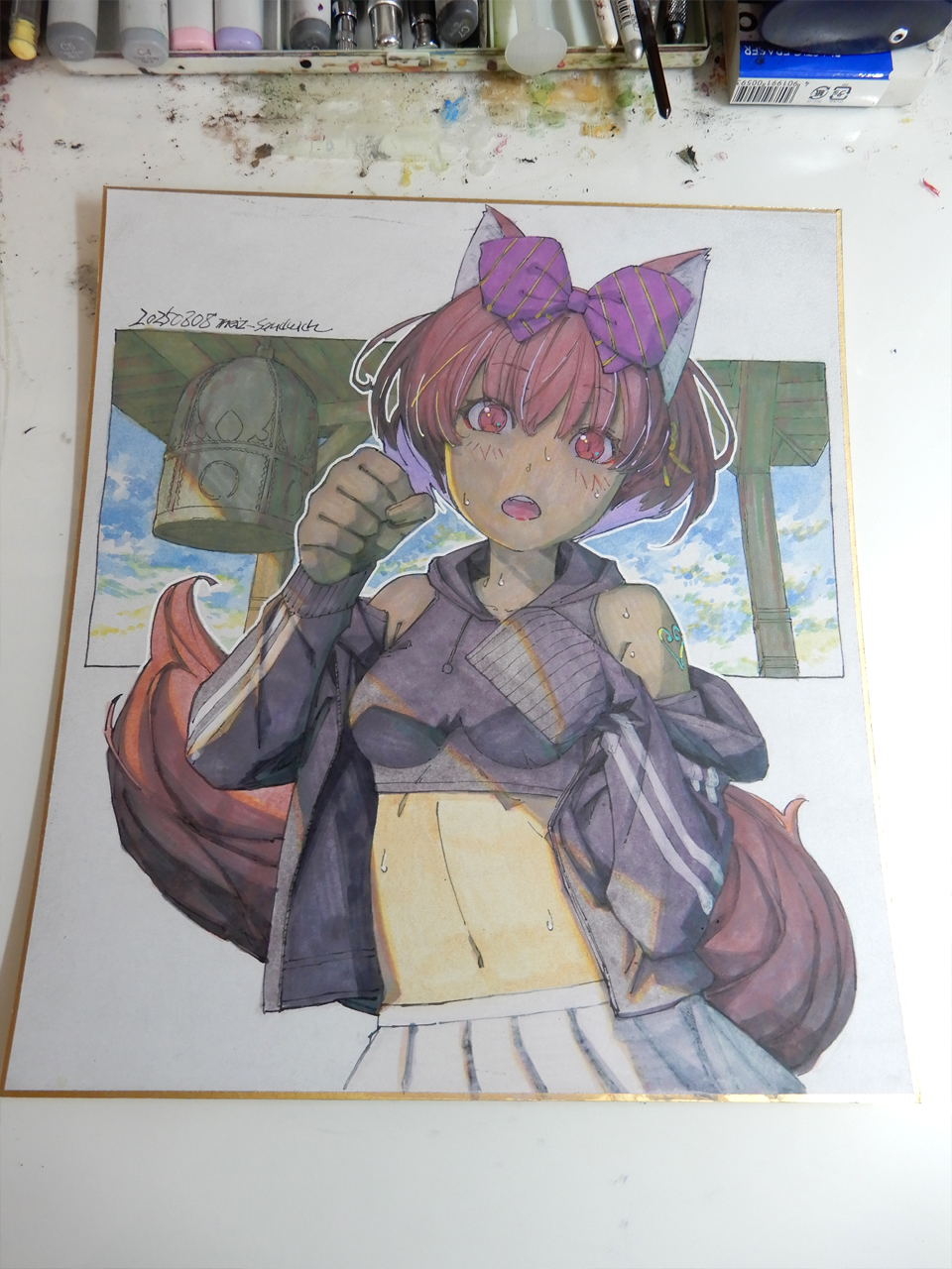 アナログ　原画イラスト 毎日一枚、アナログ原画制作チャレンジ中。✍🏻 #アナログ
