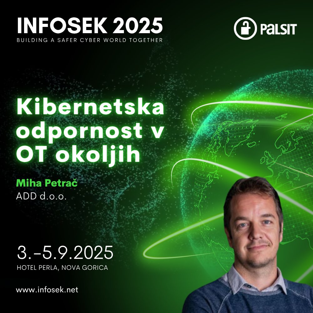 🔐 Industrijska varnost pod pritiskom digitalnega sveta

V proizvodnji ni prostora za napake – še posebej ne za tiste, ki pridejo po omrežju.

Na INFOSEK 2025 bosta Ivan Krajačić (Fortinet) in Miha Petrač (ADD d.o.o.) odprla temo, ki jo industrija predolgo potiska na rob: kako