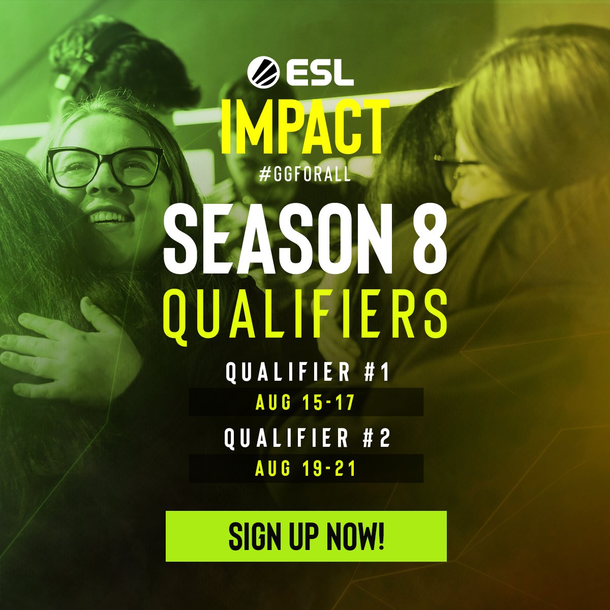 ONE WEEK until the #ESLImpact Season 8 Qualifiers kick off 😱 

Qualifier #1: 📆 August 15
Qualifier #2 📆 August 19

Sign up NOW 👉 pro.eslgaming.com/csgo/impact/se…