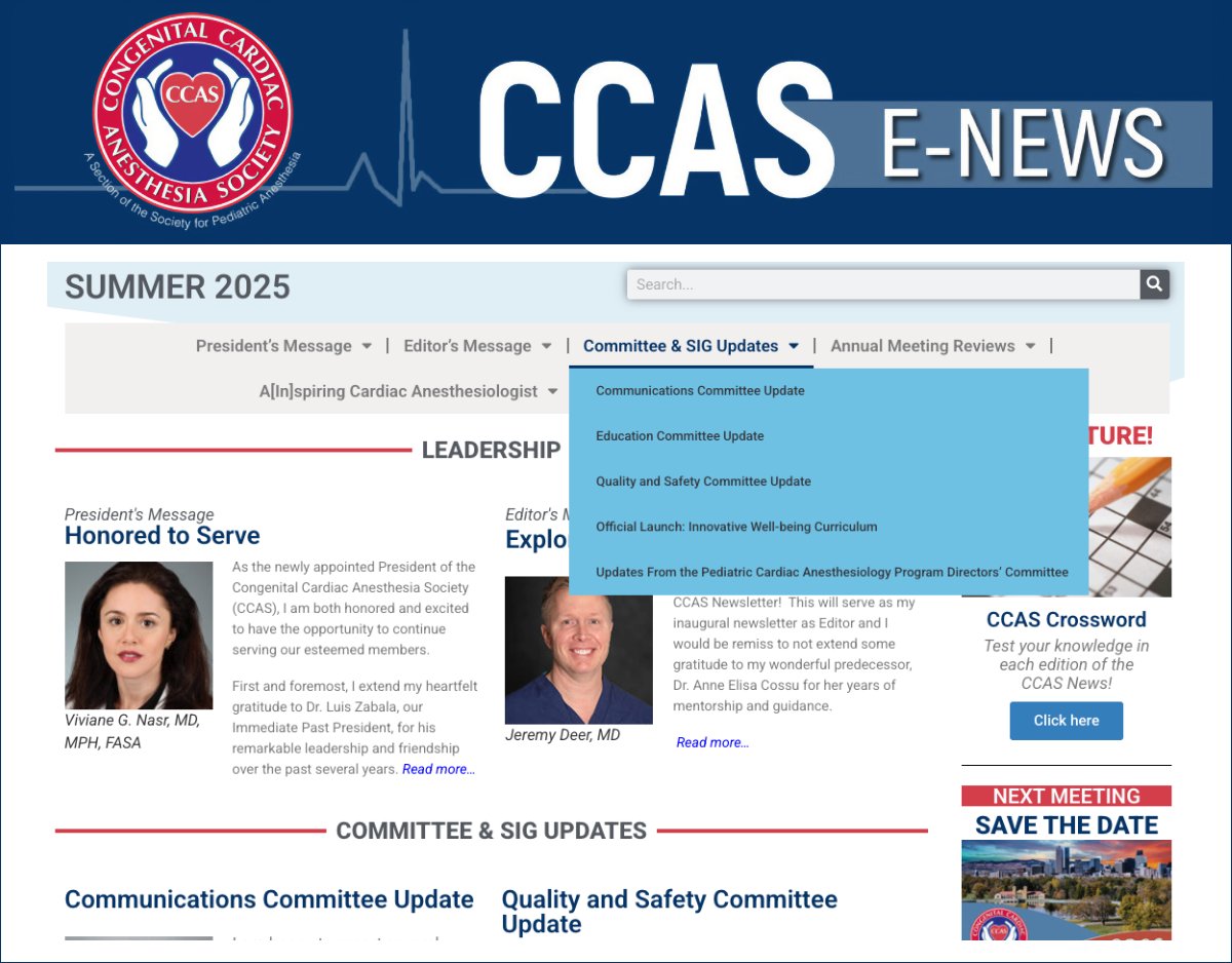 Catch up on five super Committee &amp; SIG updates in the just-released Summer 2025 edition of the CCAS E-NEWS!
ow.ly/3Omv50WycKX
#PedsCards #MedicalUpdates