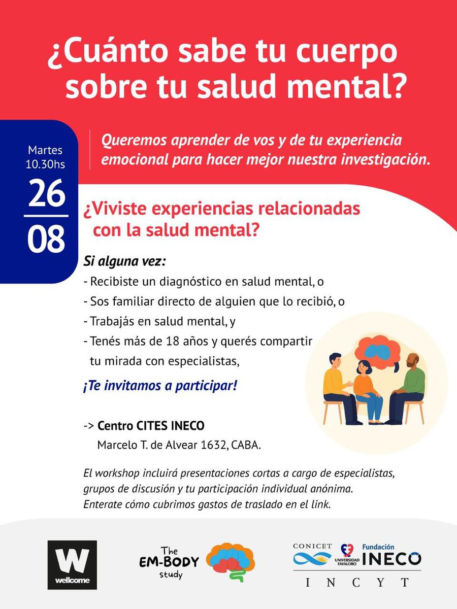 Qué es “experiencia vivida” en #saludmental? Es la sabiduría única, personal, intima de poseer experiencia temas de salud mental.
Somos investigadores del <a href="/CONICETDialoga/">CONICET Dialoga</a> asoc a la <a href="/UCLBrainScience/">UCL Brain Sciences</a> y queremos escucharte y aprender de vos!