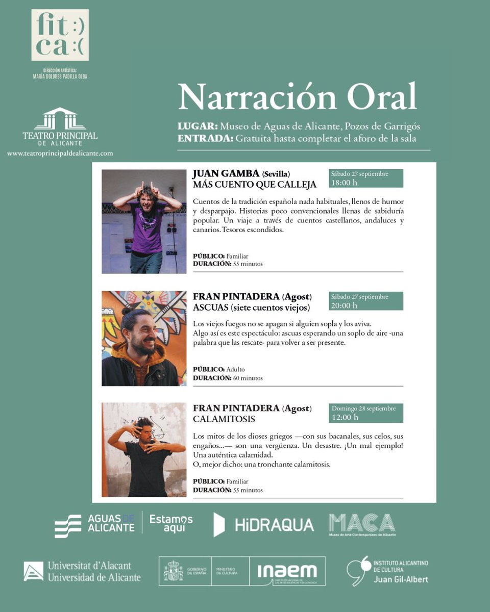 🎭 Alicante se llena de clásicos del 10 al 28 de septiembre con el #FITCA 2025.

Nueve obras imperdibles con el apoyo de #AguasDeAlicante como entidad colaboradora.

Más info 👉 f.mtr.cool/sdxnbmjkfu

#AguasDeAlicanteEstamosAquí