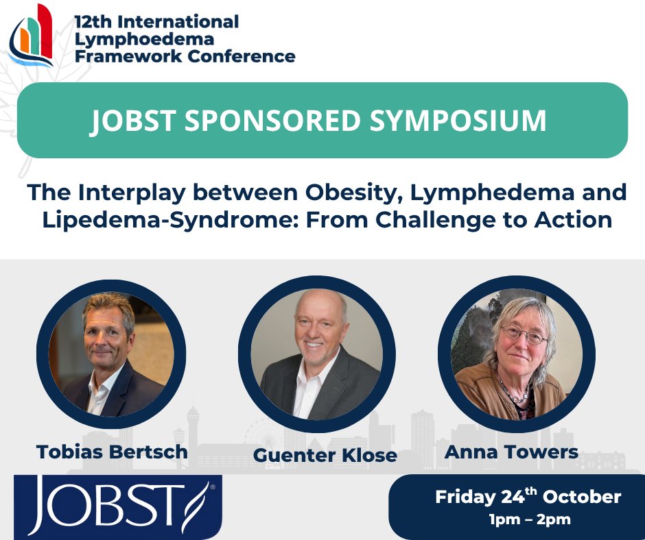 🗣️JOBST® Symposium at #ILF2025!
Join Tobias Bertsch, Guenter Klose &amp; Anna Towers for “The Interplay between Obesity, Lymphedema &amp; Lipedema - From Challenge to Action.”

🗓️ Oct 24 | 1–2pm
🎥: vimeo.com/1098750523/66a…
🔗: event.fourwaves.com/ilf2025/schedu…

#lymphoedema #lipoedema #JOBST