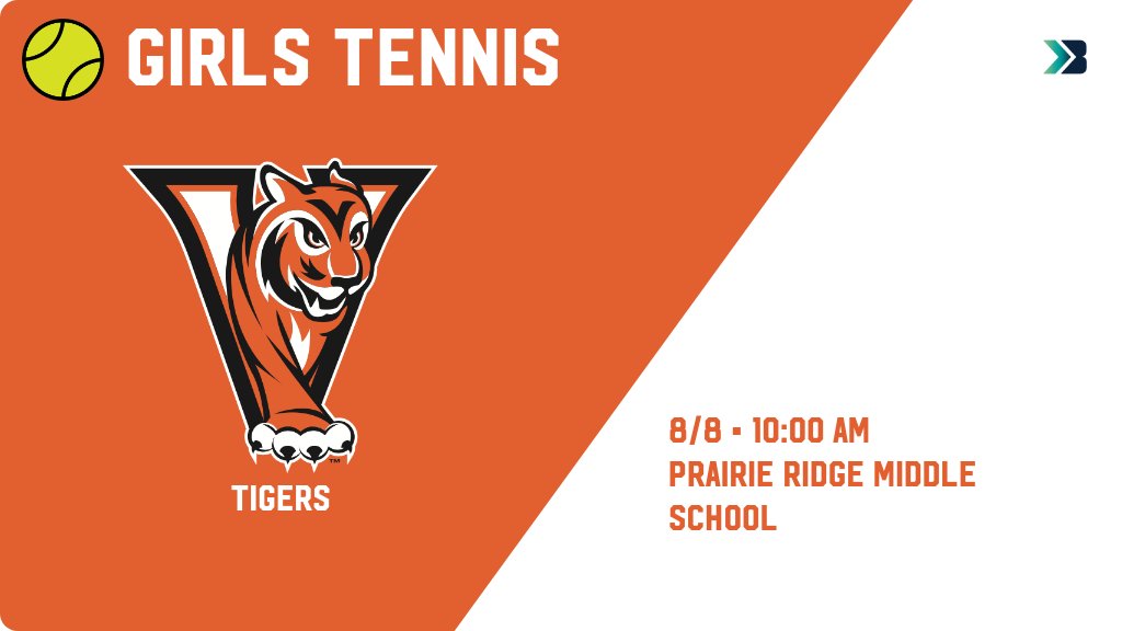 Girls Tennis (Varsity) Game Day! - Check out the event preview for the Valley Tigers. It starts at 10:00 AM and is at Prairie Ridge Middle School. gobound.com/ia/ighsau/girl…