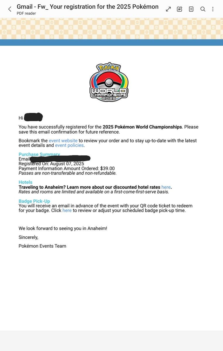 Awesome! I managed to get a spectator pass for worlds!