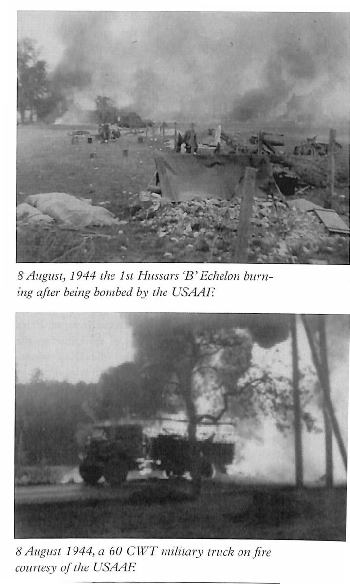 #OTD in 1944, the 1st Hussars 'B' Sqn Echelon was accidentally bombed by the USAAF killing 8 Hussars and wounding 20.