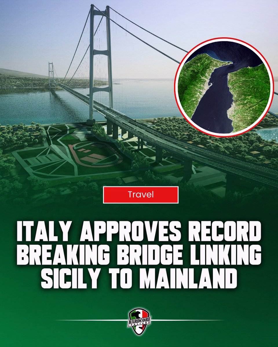 Italy has approved a 15.5 billion dollar plan to build the world’s longest suspension bridge across the Strait of Messina. The project will connect Sicily to Calabria with a span of nearly 3.7 kilometers, designed to withstand seismic activity and carry both cars and trains.