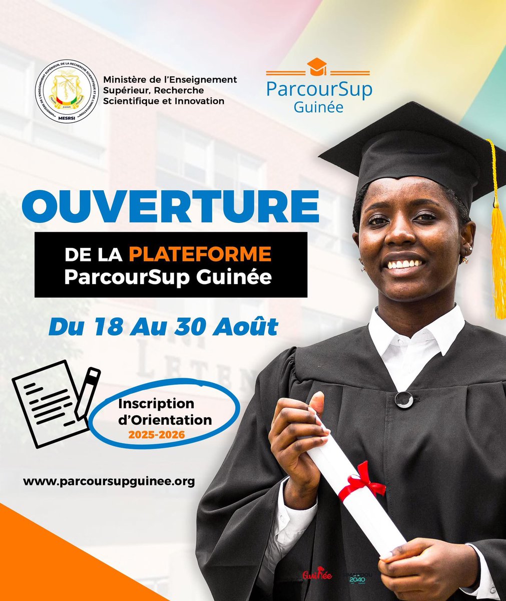 🎓 🇬🇳|| 🔵 𝐎𝐔𝐕𝐄𝐑𝐓𝐔𝐑𝐄 𝐃𝐄 𝐋𝐀 𝐒𝐄𝐒𝐒𝐈𝐎𝐍 𝐃’𝐎𝐑𝐈𝐄𝐍𝐓𝐀𝐓𝐈𝐎𝐍 𝐃𝐄𝐒 𝐍𝐎𝐔𝐕𝐄𝐀𝐔𝐗 𝐁𝐀𝐂𝐇𝐄𝐋𝐈𝐄𝐑𝐒 𝐒𝐔𝐑 𝐋𝐀 𝐏𝐋𝐀𝐓𝐄𝐅𝐎𝐑𝐌𝐄 𝐍𝐀𝐓𝐈𝐎𝐍𝐀𝐋𝐄 𝐏𝐀𝐑𝐂𝐎𝐔𝐑𝐒𝐔𝐏 𝐆𝐔𝐈𝐍𝐄́𝐄