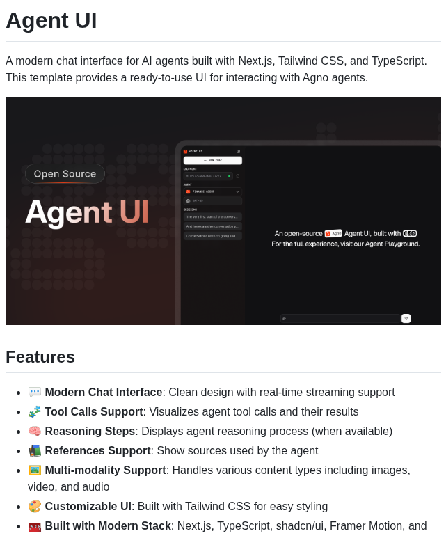 tom_doerr's tweet image. modern chat interface for AI agents using Next.js and Tailwind