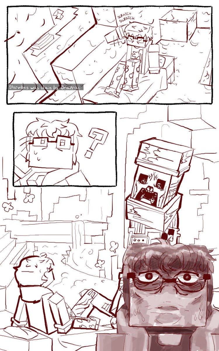 ChoickenHLA's tweet photo. Minecraft comic to commemorate a near death experience, Alex's Caves is fun :) https://t.co/Biwnt2C7Az