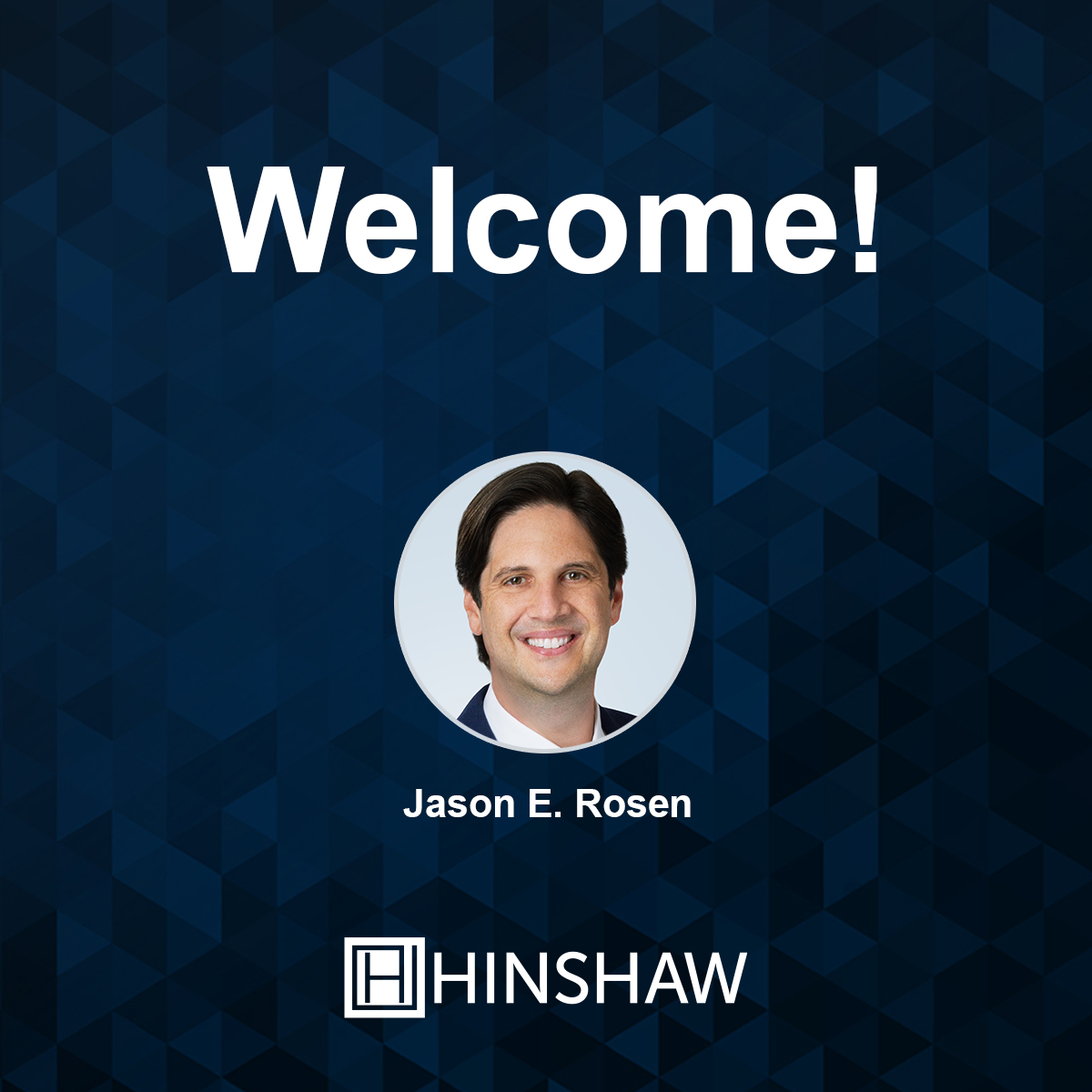 hinshaw's tweet image. We are pleased to welcome Jason Rosen to #TeamHinshaw as a #BusinessLitigation and #CommercialTransactions partner in our Miami office!

Jason brings a wealth of experience representing clients in high-stakes disputes, investigations, and corporate deals: hinshawlaw.com/newsroom-news-…