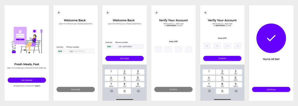 olatheuiuxguy's tweet image. Day 29 of my daily job hunt design challenge 
Designed the login flow for ChopGo no passwords, just a simple code-based sign-in.
Frictionless, fast, and focused on getting users in with zero hassle.
#UIUX #ProductDesign #uiuxdesigners #OpenToWork #fypviraltwitter #fypシviral