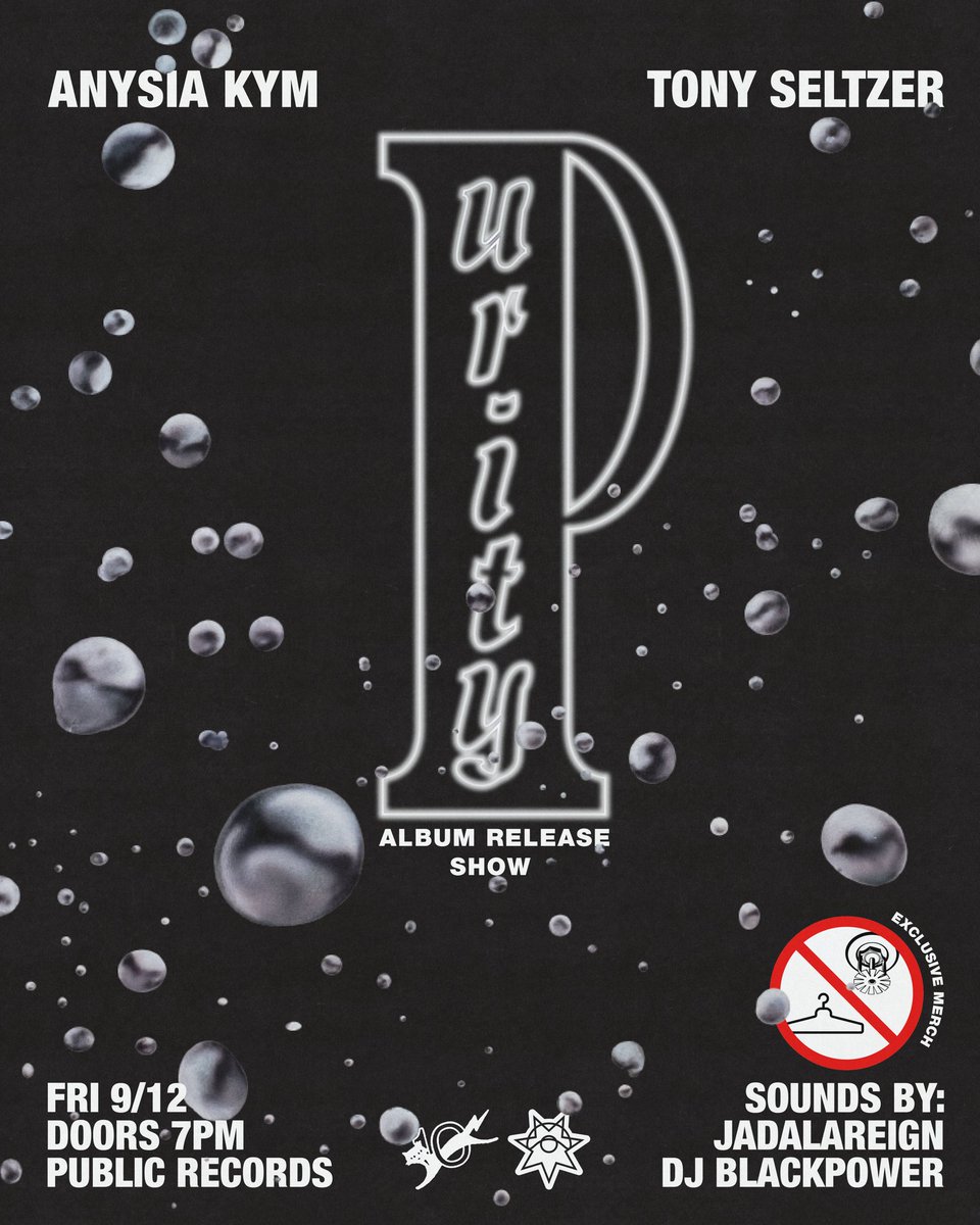 we’ll be performing the album in its entirety and then some live on Sept 12, 2025 at public records, bk

sounds by:
<a href="/JADALAREIGN/">JADALAREIGN</a>
dj blackpower (<a href="/t6mikee/">MIKE</a>) 

limited merch and physicals will be available. 21+ / 7PM #puuuuuritty 

dice.fm/event/7drgm7-a…
