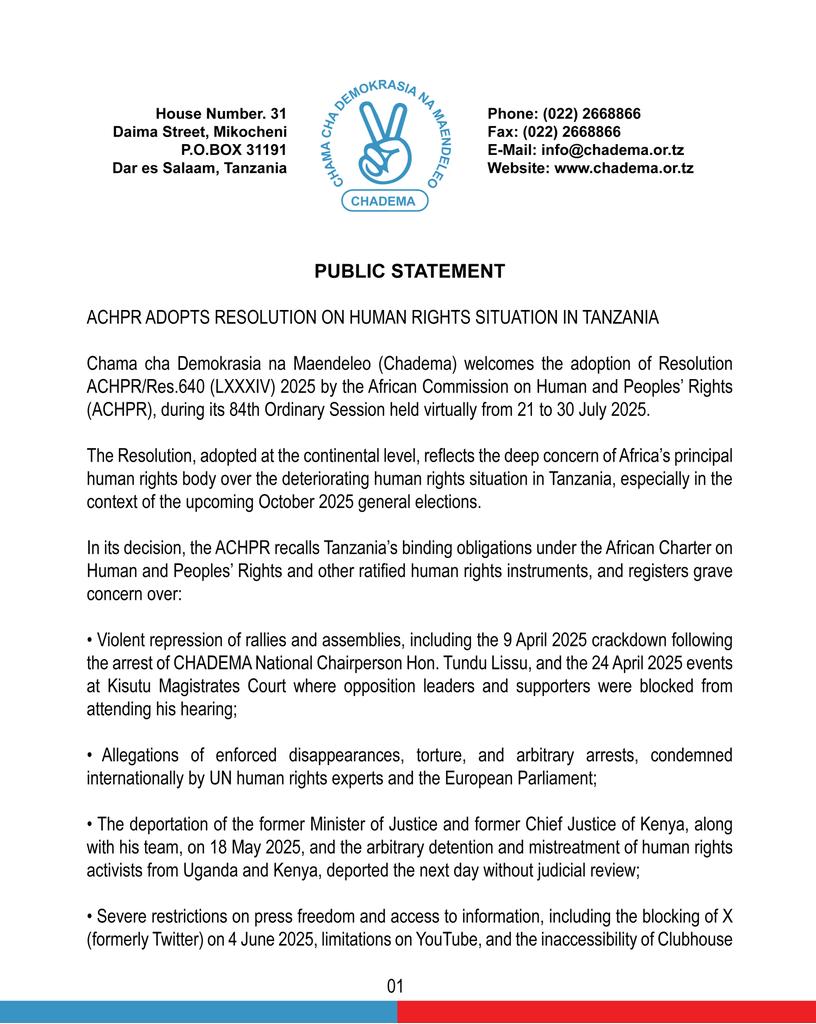 Chadema Tanzania on X: 