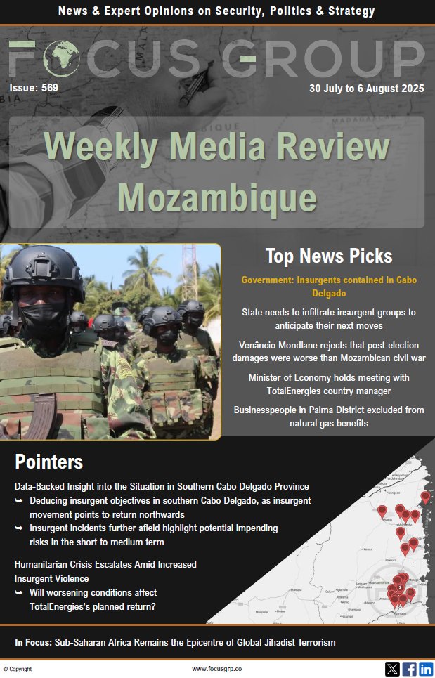 FocusHoldings's tweet photo. In this week’s #Mozambique Weekly Media Review, data from the past month provides a stark contrast to the official narrative of the security situation in Northern Mozambique. https://t.co/ukTT73dU39