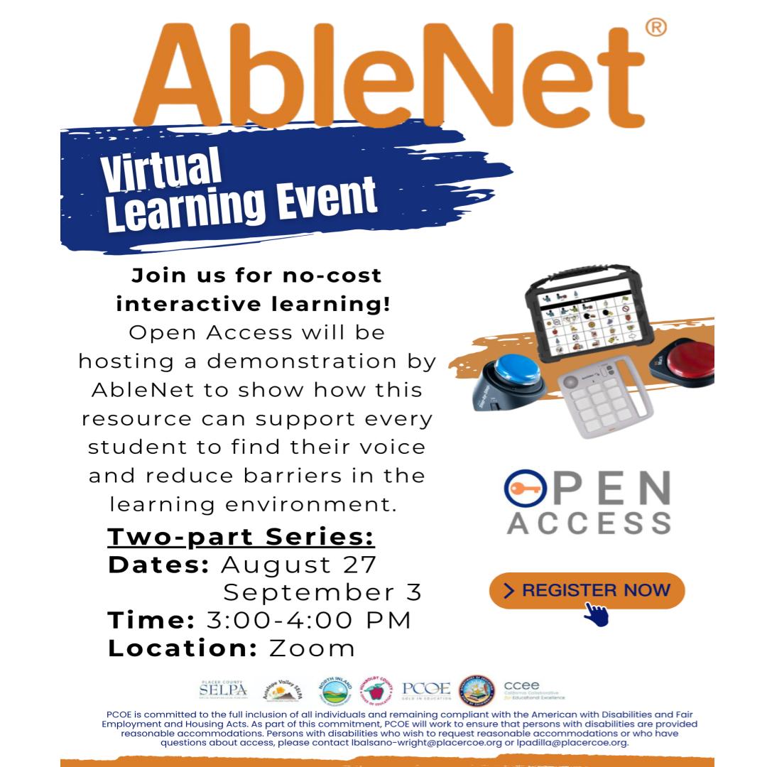 PCOE_OpenAccess (@pcoe_openaccess) on Twitter photo 📣FACT FRIDAY: Did you know that assistive technology can be a game-changer in helping students communicate, engage, and thrive?
Join us for an exciting FREE Virtual Learning Event!
Open Access is partnering with <a href="/AbleNetInc/">@ablenetinc</a> to showcase how assistive technology can help every 📣FACT FRIDAY: Did you know that assistive technology can be a game-changer in helping students communicate, engage, and thrive?
Join us for an exciting FREE Virtual Learning Event!
Open Access is partnering with <a href="/AbleNetInc/">@ablenetinc</a> to showcase how assistive technology can help every