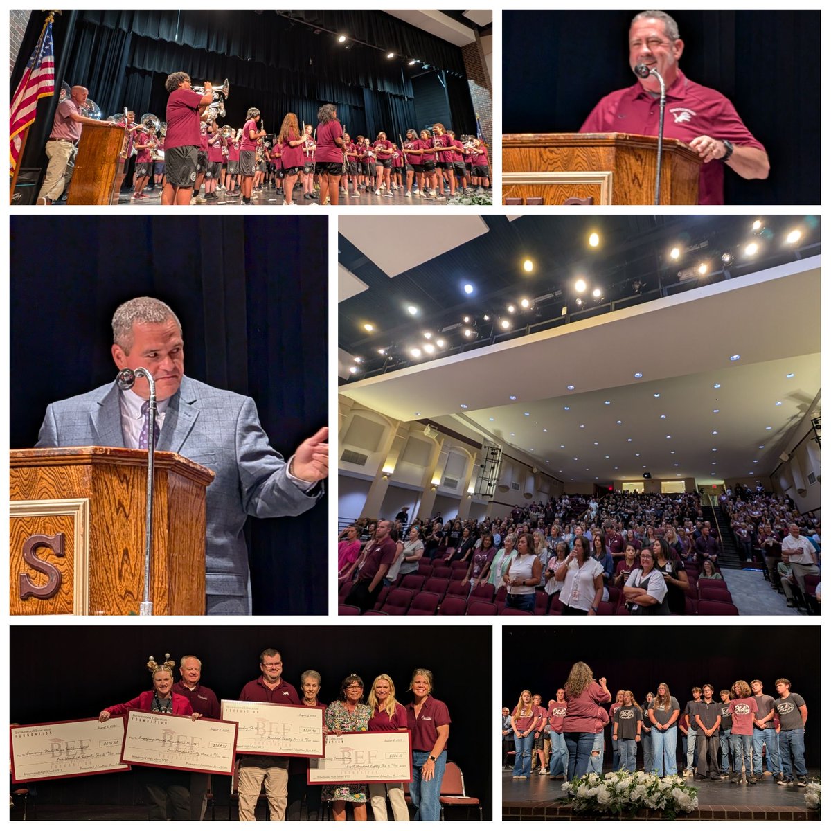Welcoming teachers and staff back at Convocation 2025! AND A BIG thanks to the Brownwood Education Foundation for supporting our teachers with grants! 🎉🦁🔥🥁