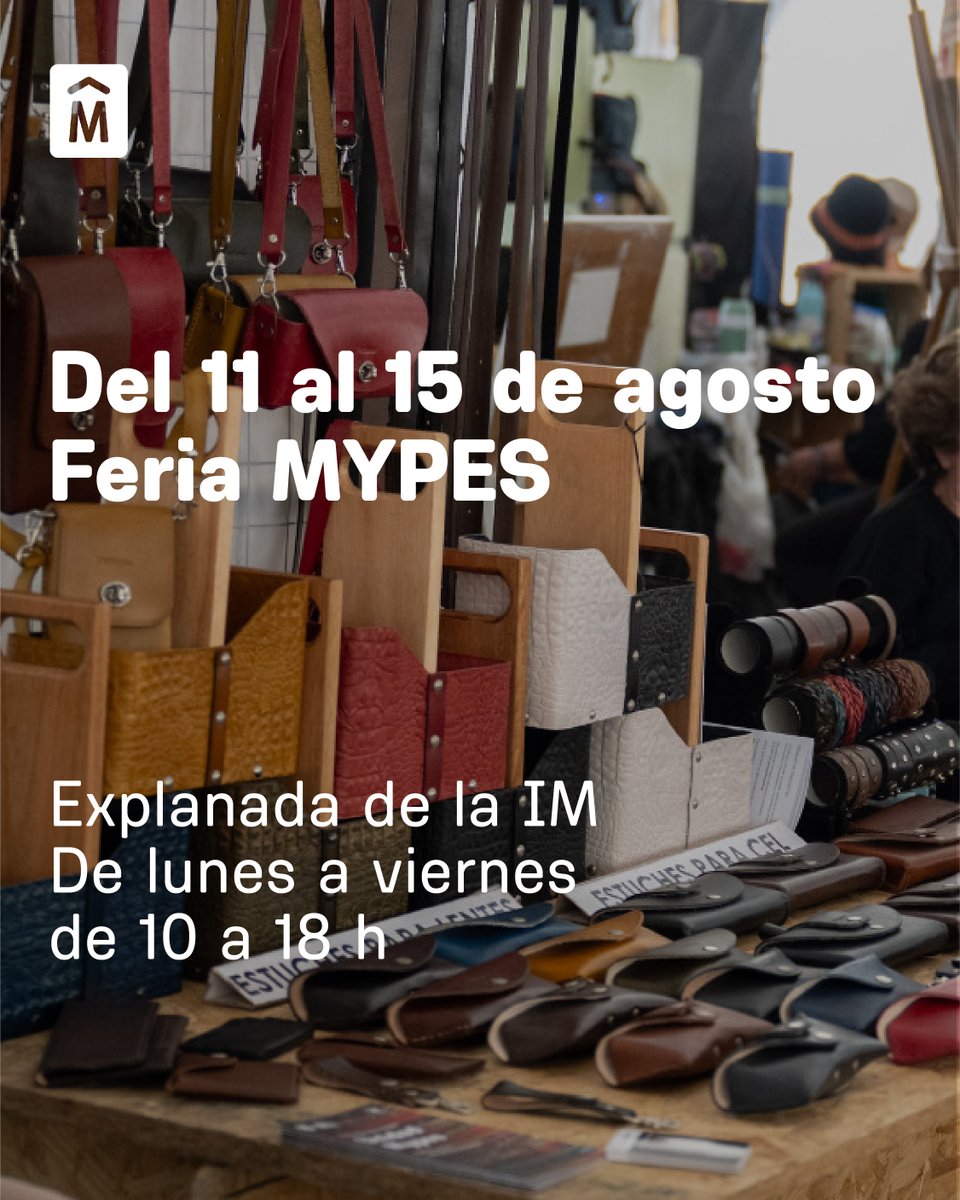 ¡Se viene la feria de emprendimientos MYPES!

📅 Del 11 al 15 de agosto 
📍Explanada de la IM
🕙 De 10:00 a 18:00 horas

Vení a conocer productos únicos, apoyar los emprendimientos locales 💡

¡Te esperamos!

#UnidadMYPES