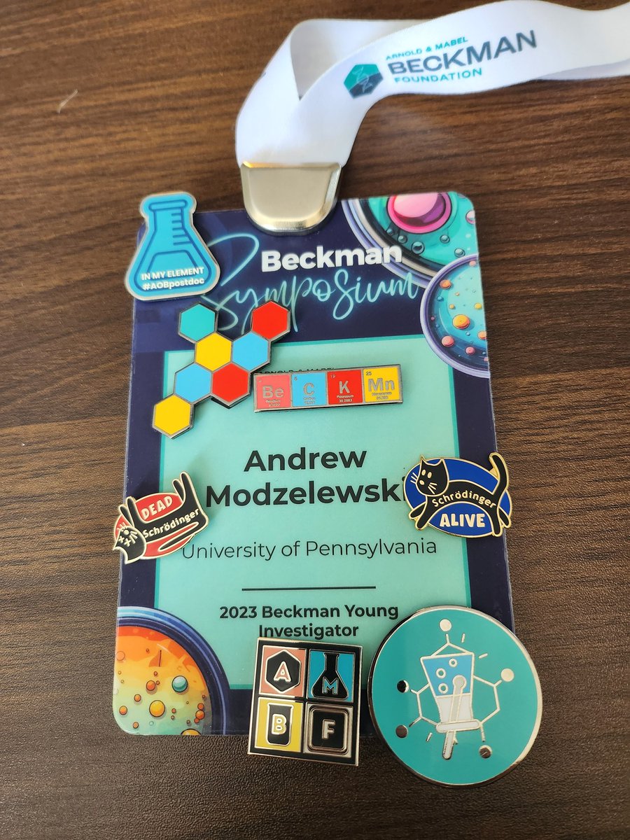 TheModzLab's tweet image. I had a wonderful time at the Beckman Symposium! It's amazing to see the worlds best and brightest scientists in one place! Incredible work as always, @BeckmanFnd! Check out my "Beckman Bling" 🌟