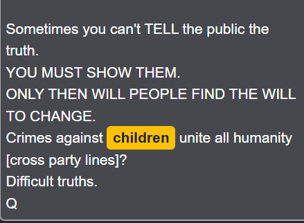 NeustedterJanet's tweet photo. @Real_RobN Crimes against children will unite all humanity. The hole is deep. Thank you @JamesOKeefeIII #lineinthesand https://t.co/Zit5WXQdKP