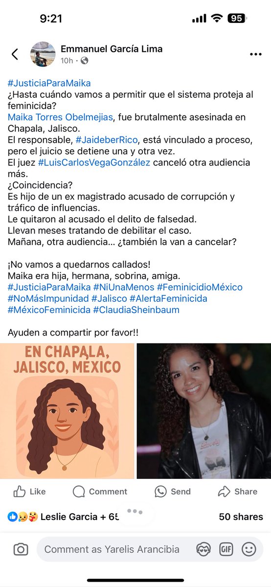 Y mientras tanto seguimos y seguiremos sin Maika #JusticiaParaMaika <a href="/FiscaliaJal/">Fiscalía del Estado de Jalisco</a> 
Que pague el culpable!! #NiUnaMenos