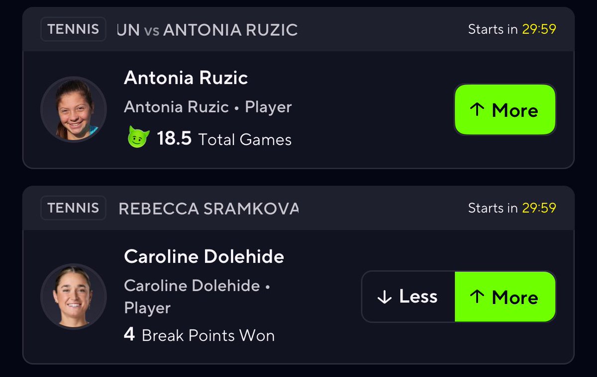 #prizepicks DOUBLE or NOTHING (POWER 2) 🎾

prizepicks.onelink.me/gCQS/shareEntr…