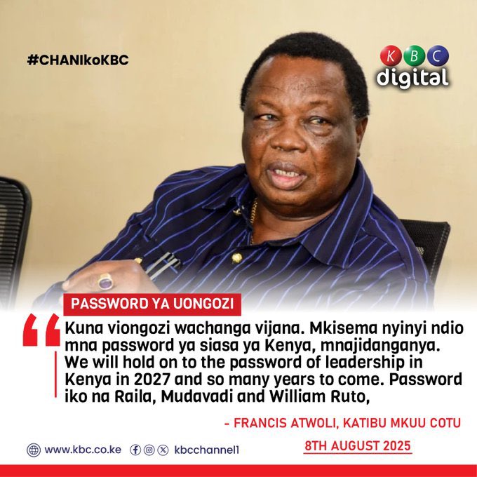 Collins odhiambo (@koganda_254) on Twitter photo Dear <a href="/marykilobi/">Mary Kilobi</a>, they say “With age comes wisdom” but in @twoliDza’s case, age came alone. Kindly save us from this national embarrassment.Your old man has turned into a public example of “Not all old men are wise.” <a href="/Kibet_bull/">Yoko Ndegwah</a>
<a href="/Honeyfarsafi/">Hanifa 🇵🇸 🇵🇸</a> <a href="/_James041/">I am Chege</a> <a href="/Wanjiru2027/">wanjiru</a> Dear <a href="/marykilobi/">Mary Kilobi</a>, they say “With age comes wisdom” but in @twoliDza’s case, age came alone. Kindly save us from this national embarrassment.Your old man has turned into a public example of “Not all old men are wise.” <a href="/Kibet_bull/">Yoko Ndegwah</a>
<a href="/Honeyfarsafi/">Hanifa 🇵🇸 🇵🇸</a> <a href="/_James041/">I am Chege</a> <a href="/Wanjiru2027/">wanjiru</a>