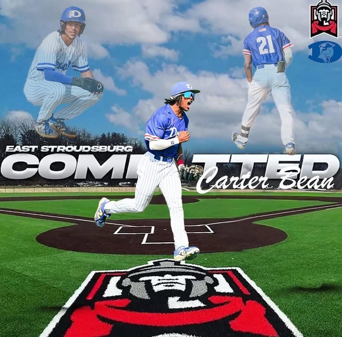 Congrats to Senior Outfielder/Pitcher Carter Bean on his commitment to East Stroudburg! #GoDover🔵⚪️⚾️