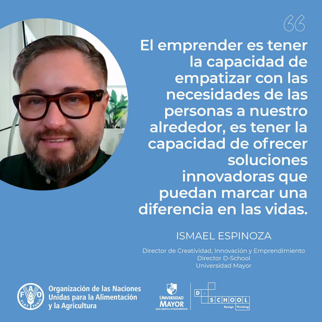 FAO Campus - America Latina y el Caribe (@faocampus) on Twitter photo Ayer se realizó el cierre del taller “Diseño de soluciones innovadoras para desafíos agroalimentarios”, con la participación de Ismael Espinoza, Director de Creatividad, Innovación y Emprendimiento de <a href="/umayor/">Universidad Mayor</a>, quien destacó el talento y compromiso de los jóvenes.
#WFF Ayer se realizó el cierre del taller “Diseño de soluciones innovadoras para desafíos agroalimentarios”, con la participación de Ismael Espinoza, Director de Creatividad, Innovación y Emprendimiento de <a href="/umayor/">Universidad Mayor</a>, quien destacó el talento y compromiso de los jóvenes.
#WFF