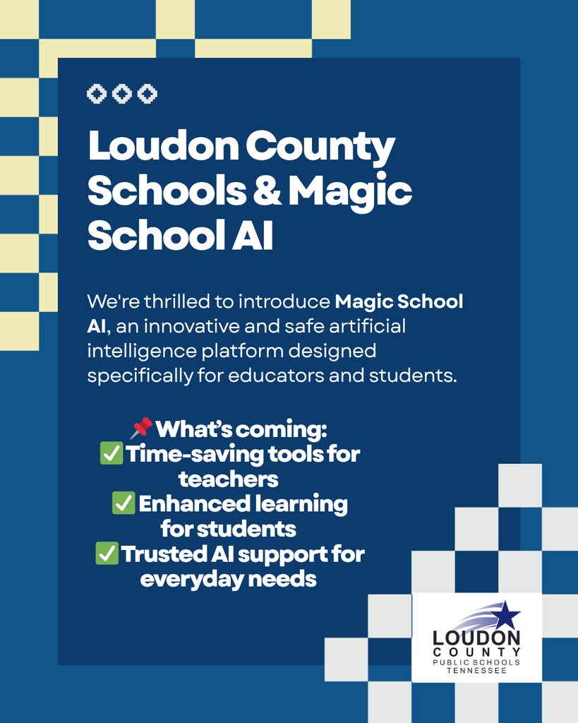 Great news, Loudon County parents! 🎉 This year, we’re partnering with MagicSchool AI’s enterprise platform to provide safe, secure, and innovative learning tools for our staff and students. Together, we’re building a smarter, safer school year! #LoudonLearns #MagicSchoolAI