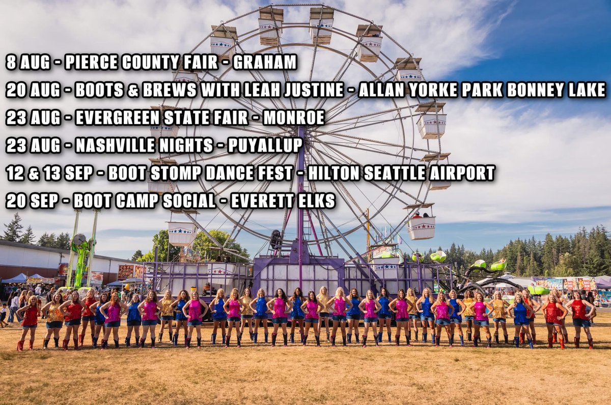 BootBoogieBabes's tweet image. #Seattle Come see 📸 one of our shows before summer is gone… ☀️ #BootBoogieBabes