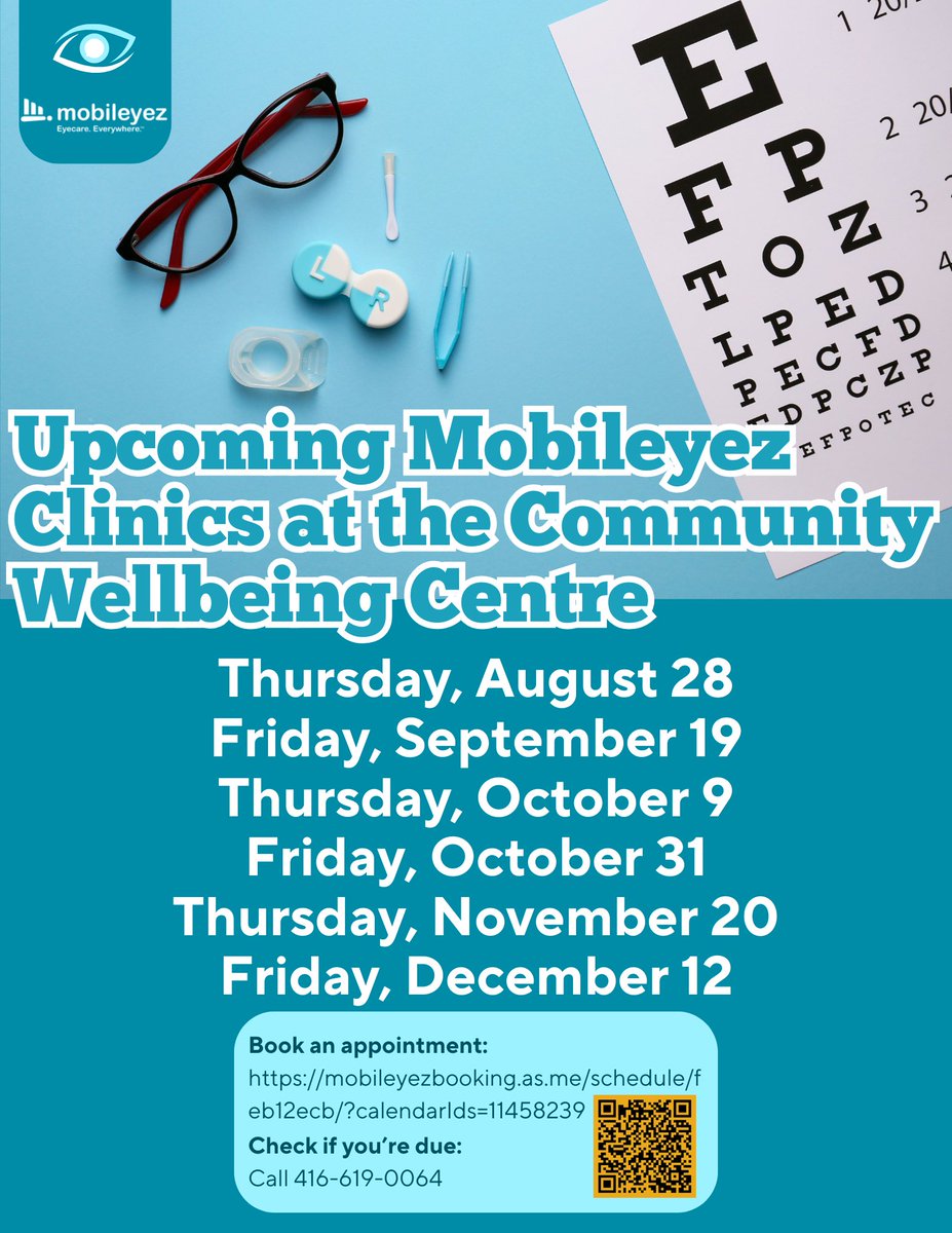 Please see the Mobileyez clinic dates for the remainder of 2025.
You can book an appointment by visiting mobileyezbooking.as.me/schedule/feb12… or scanning the QR code in the flyer below.