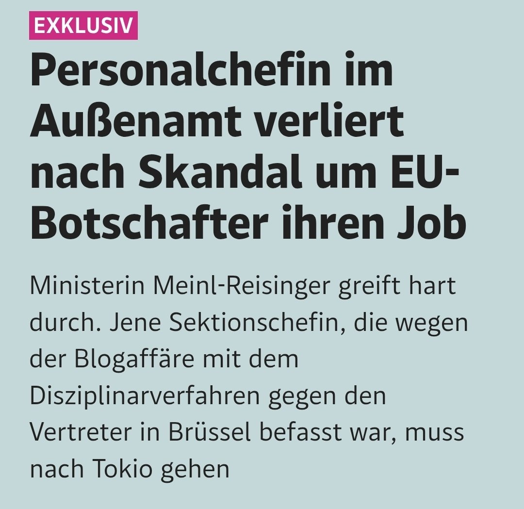 EstererRoland's tweet image. Der Titel ist leicht irreführend. Die Sektionsleiterin, so sagen es Insider aus dem Ministerium, wollte schon länger nach Tokyo, nominiert wurde sie für den Job bereits letztes Jahr. Von &quot;gehen müssen&quot; kann also keine Rede sein.